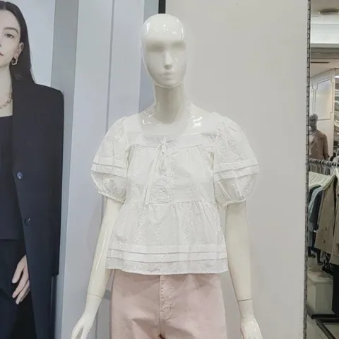 Abfz DP01 아일렛 퍼프 블라우스 AFY2Qb38 (15524889)