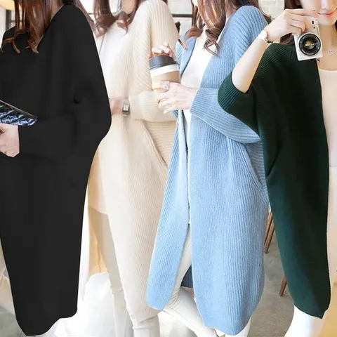 [하프클럽/여성 가오리핏 골지 가을로브 간절기룩 니트 롱가디건