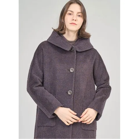 [롯데백화점]울 알파카 보카시 스탠 후드 반코트 MLW5CT490