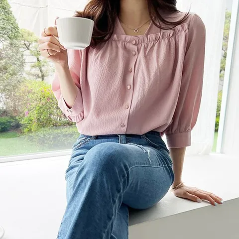 [하프클럽] 안소니2 프릴 블라우스