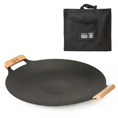 무쇠 그리들팬 39cm 인덕션겸용 고기불판 삼겹살 고기굽는불판 곱창 구이팬