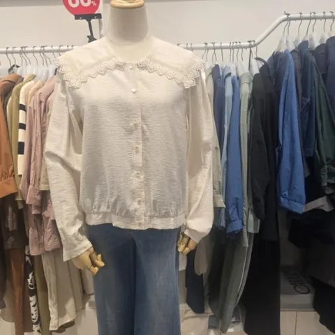 HC26 모던룩  써스데이 숏 져지 소매볼륨  블라우스 B24bl2302 (16016003)