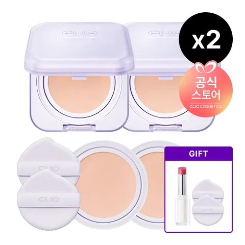 [NEW]킬커버 메쉬 블러 쿠션 기획세트 [본품+리필] x2 [사은]크리스탈글램밤(랜덤/정품)+퍼프2매