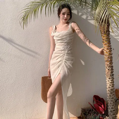 [브리치] 제로투올샵 / 여성 슬림핏 섹시 홀리데이 파티 원피스  이미지색