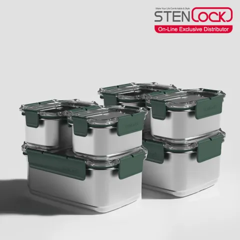 스텐락 모스트 반찬통 6P 비스포크 세트 포레스트그린