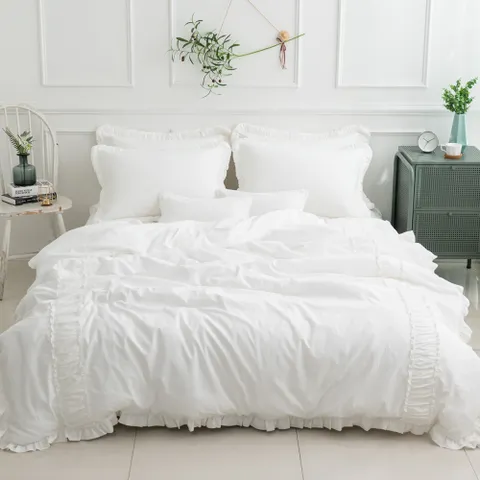 에스데코 프릴 내추럴 광목 바이오워싱 30수면이불침구풀세트SS