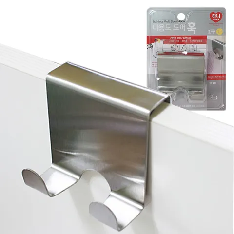 하니 스테인레스 도어훅 도어후크 2구 1개 도 도어훅 스텐레스 도어옷걸이 후크행거 행어