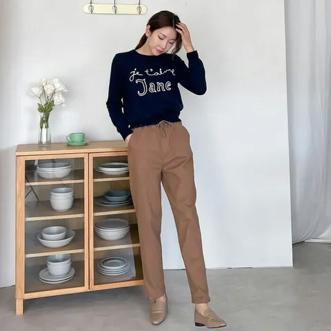 [브리치] 러블리감성 / 나연 밴딩 스판 면바지