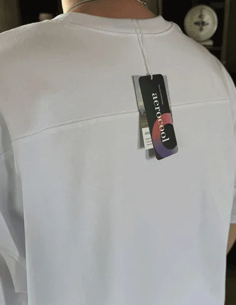 [브리치]  / 에어로쿨 수피마 코튼 절개 오버핏 반팔티