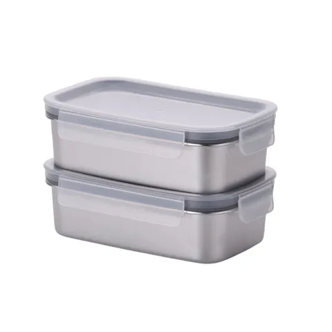 프라이스리스 모듈형 스텐 밀폐용기 700ml 1+1 스텐반찬통 스텐김치통 김치통 스탠찬기통 반찬통 스테인레스반찬통 스텐반찬통세