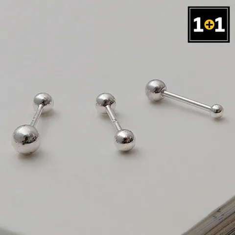 [1+1] 패션 실버볼 피어싱 6종 택1 한쪽 판매