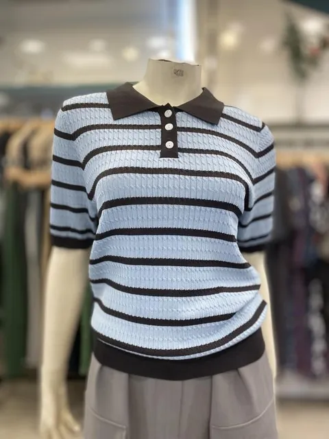 세이브존07 단가라 카라 니트 AH2-KP591-0