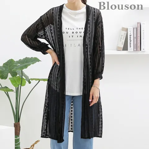 [★한정수량/패플단독★][블루종]레이스 로브 가디건_[B2106CD601B]