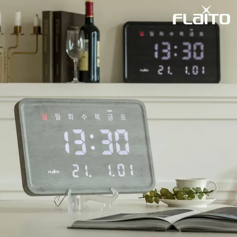 플라이토 우드 루이스 인테리어 LED 벽시계 36cm