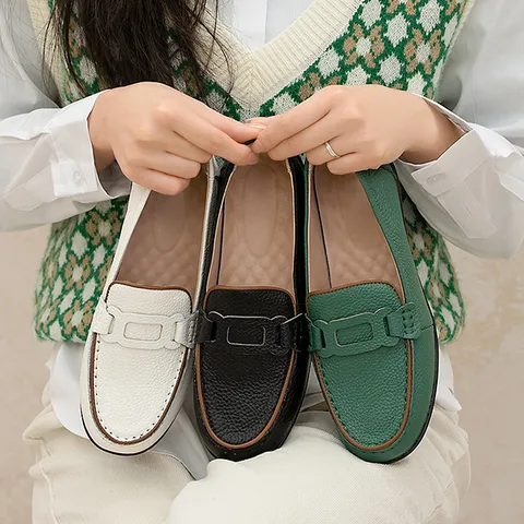 (천연소가죽) 발편한 캐주얼 로퍼 단화 여성 드라이빙 슈즈