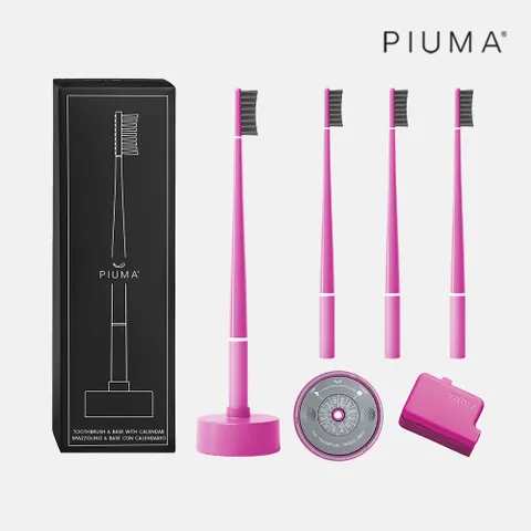 [12개월 패키지]피우마 이태리 프리미엄 화이트닝 베리마젠타 칫솔 4개+캘린더 받침대 1개