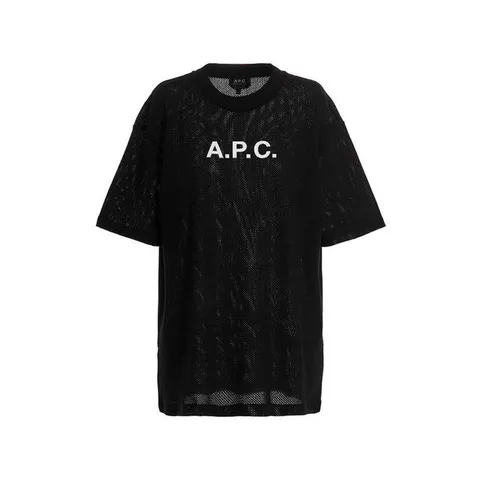 아페쎄 APC 모란 남성 메쉬 반팔 티셔츠 LZZ BLACK