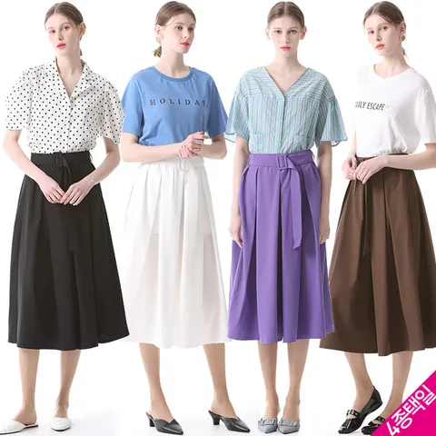 [르오트] 하이웨이스트 플레어핏 플리츠팬츠