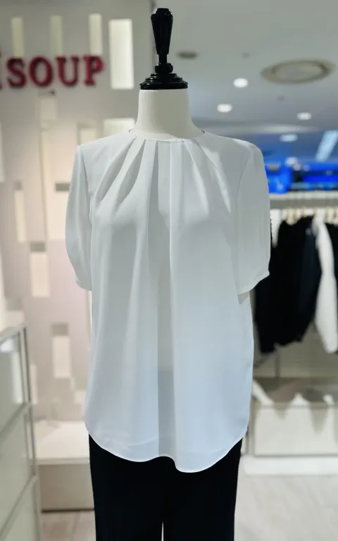 셔링 반팔 블라우스 SZ4SS91 463694
