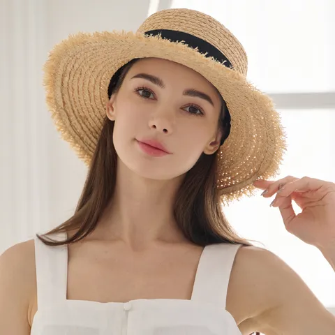 [최초가 114,000] 프린지 라피아 보더햇 CF081HT062
