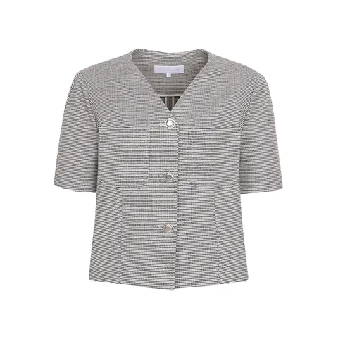 [정가278,000]브이넥 체크 반팔 자켓 OW4MJ5000