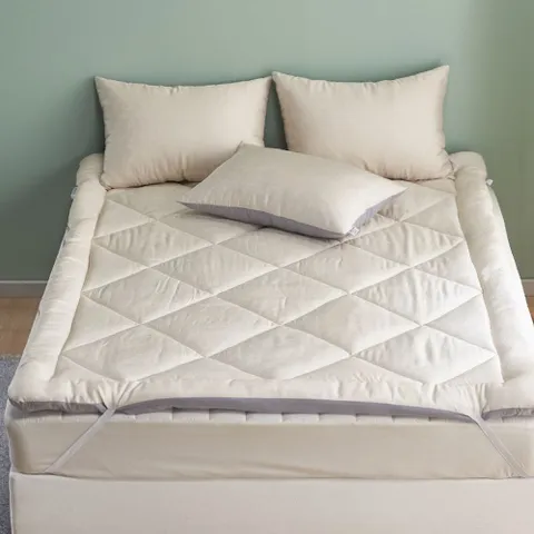 (국산) 인견+순면 매트리스 토퍼(SS/베이지) 새겨드림판촉 이불베게세트 여름이불 여름이불세트