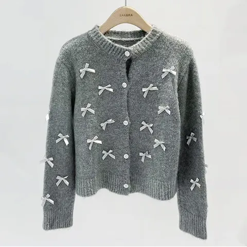 2475182 - 리본 니트가디건 여성가디건 가을가디건 여자가디건 간절기가디건 크롭가디건 꽈베기가디건 케이블가디건