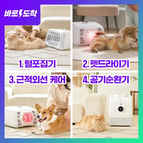 페페 앱스퍼 토탈펫케어가전 4 in 1 털포집 드라이기 적외선 공기순환기