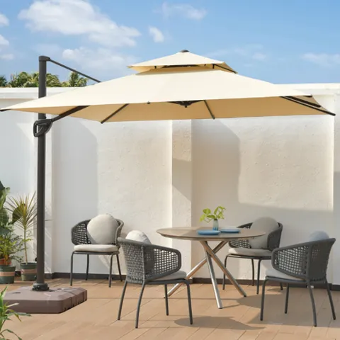 고급형 각도조절 2.5m 대형 파라솔 카키 카페파라솔