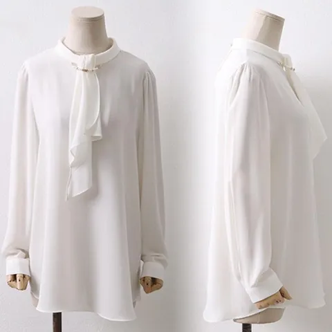 펄 비쥬 스카프 블라우스 2084545S 빅사이즈 여성