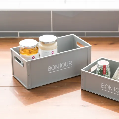 프랑코 레터링 바스켓 3호 화이트 270x135x112mm 소품바구니 수납정리 보관함 리빙바구니 인테