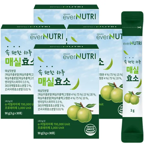 에버뉴트리 속편한 하루 매실효소 소화 발효 효소 30포 4박스