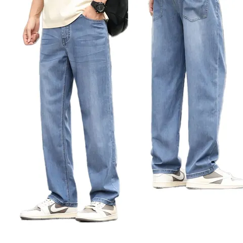 남성 청바지 텐셀 라이셀 루즈핏 쿨링 데님 팬츠