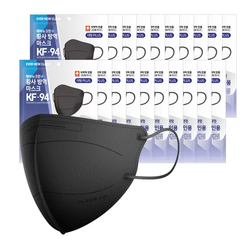 에버뉴크린 새부리형 황사방역마스크KF-94블랙/대형플러스 100입