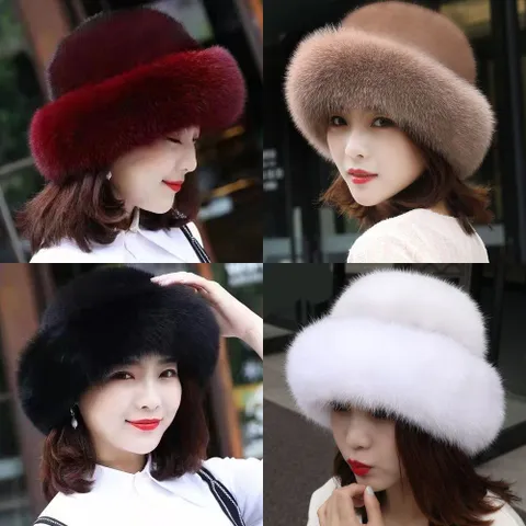 여우털모자 겨울 여성 방한 인조모 털모자 벙거지모자 방한모자 여성모자 여자모자