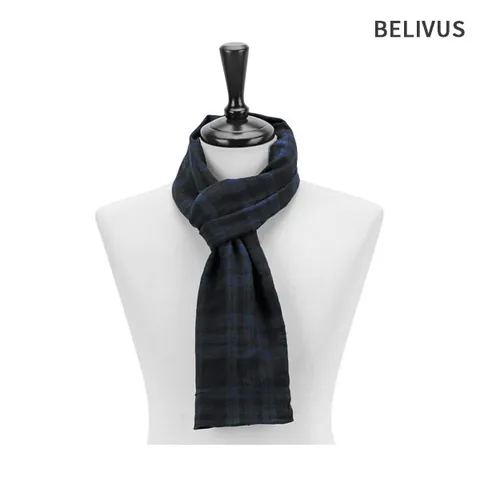 남자 겨울 따뜻한 체크 심플 넥워머 롱 머플러 목도리 BNM162