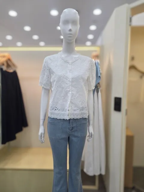 펀칭 자수 레이스 블라우스 PS7XB0B2_DJ_DJ