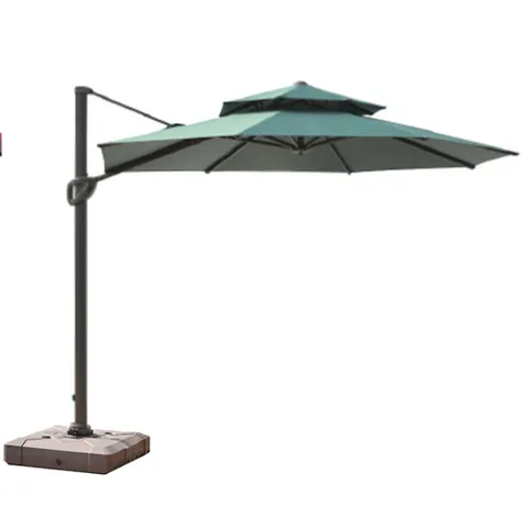 고급형 태양광 각도조절 3m 대형 원형파라솔 다크그린