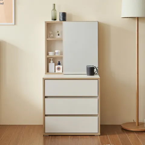 디에모 수납거울 3단 서랍장 600 화장대 세트 착불