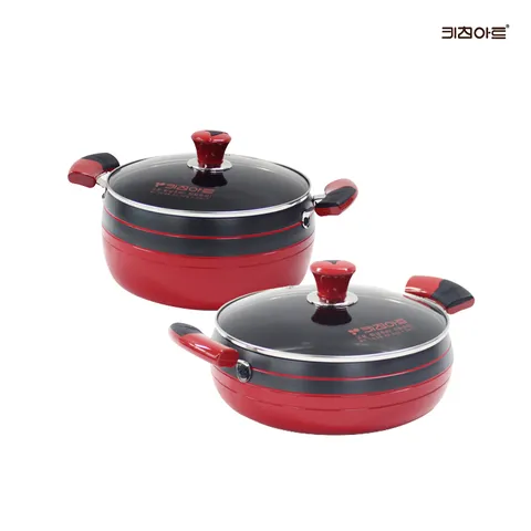 신비 인덕션냄비 경질 냄비세트 2종D 양수20+전골24