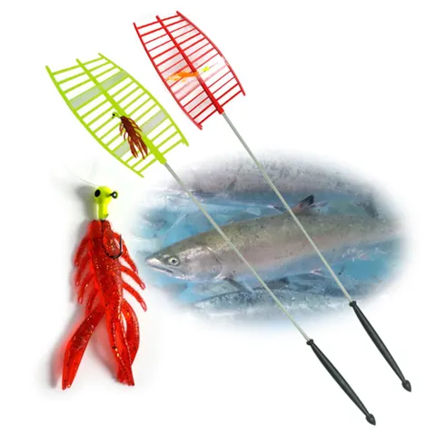 에이치플러스몰 송어낚시세트(견지대+지그헤드+웜) 견지대 평창송어축제 겨울낚시대 얼음낚시대