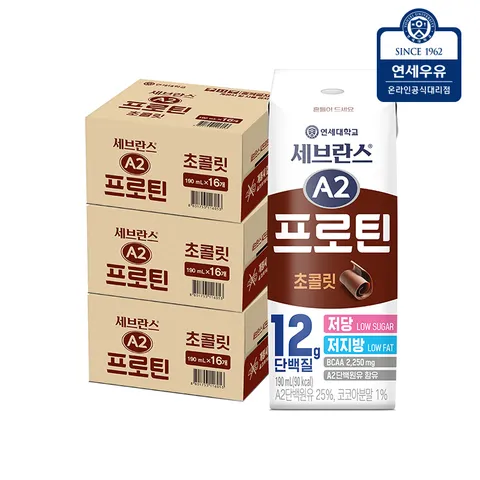 세브란스 A2 프로틴 초콜릿 190ml 48팩