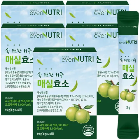 에버뉴트리 속편한 하루 매실효소 소화 발효 효소 30포 5박스