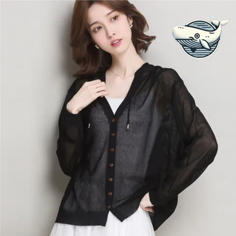 가벼운 후드 니트 가디건 여름용 니트 의류