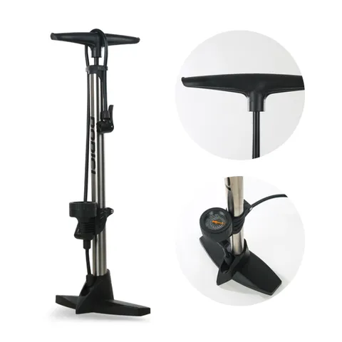 스텐드펌프001[실버] 자전거 펌프 공기주입기 바람 에어 타이어 바퀴 160PSI