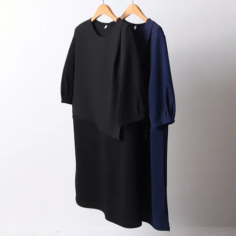 빅사이즈사랑해요 D845L306 무지배색쉬폰원피스 MN