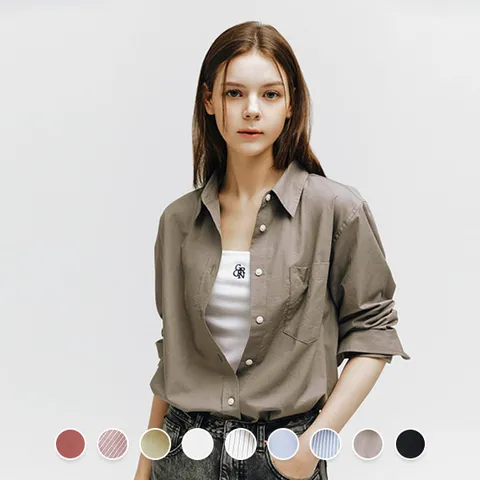 344901 여 포플린 셔츠