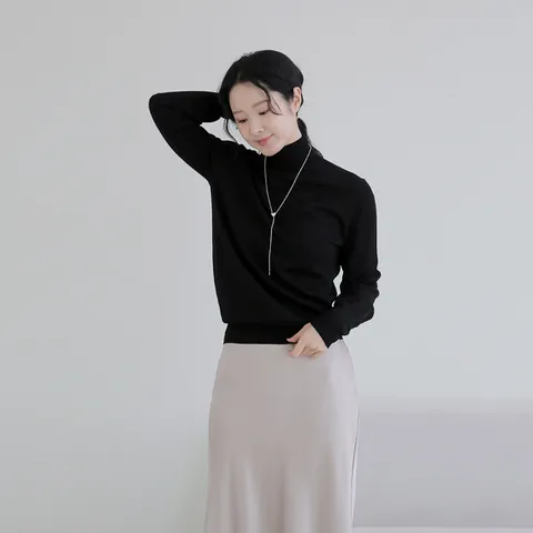 [최초가 89,000원][소재올킬]메리노울100 포인텔 모크넥 니트