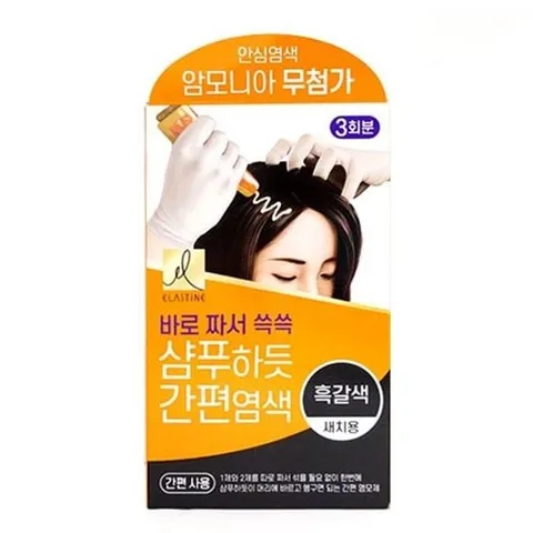 쿨샵 엘라스틴 바로짜서 간편염색 새치 염색약 새치전용염색약 흰머리염색약 버블염색약