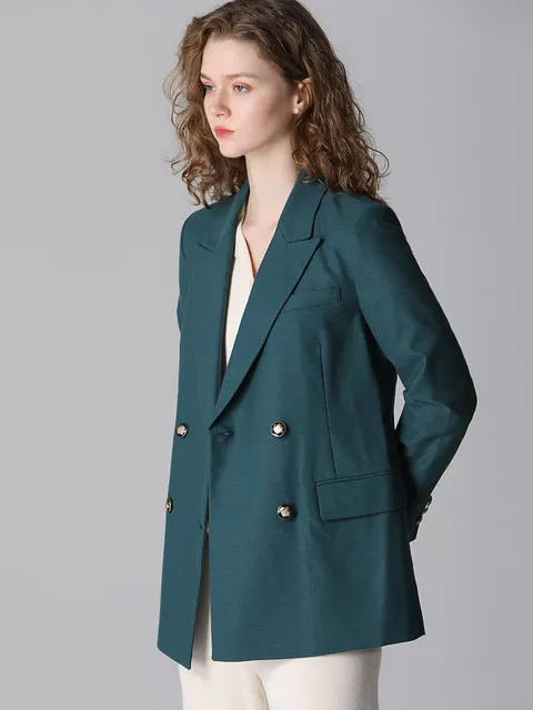 [홈쇼핑방송/(LeOT)] 울 블렌딩 자클린 더블자켓-사이즈 5588까지